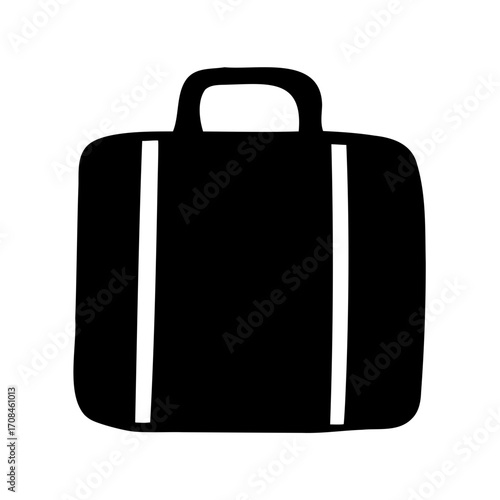 Simple black briefcase with a handle for transporting important documents