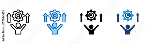 Skill Development icon Multi Style Vector Illustration