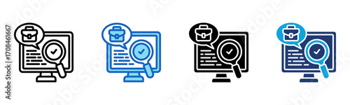 Job Recruitment icon Multi Style Vector Illustration