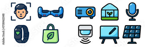 Exploring smart technology icons representing modern lifestyle and wellness innovations for everyday use