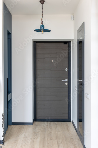 Wallpaper Mural Bright hallway with pendant light and dark entry door. Clean foyer. Torontodigital.ca