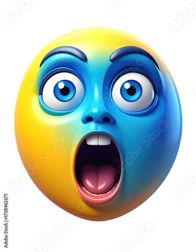 Shocked cartoon emoticon