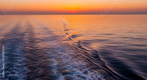 Ocean Sunset - Serene Waters and Golden Sky.
