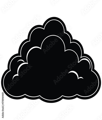 A blue cloud computing symbol representing a network server, a technology concept with a modern design