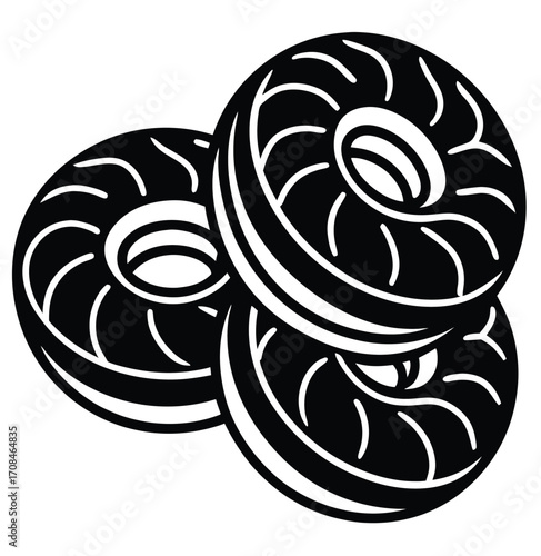 Vector illustration of a spiral swirl abstract background with snail and shell design elements