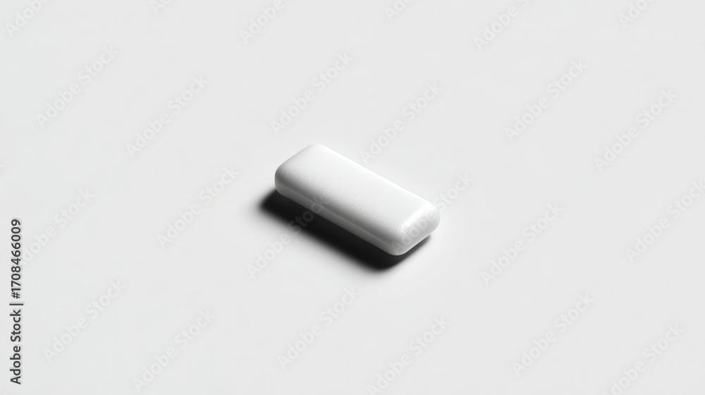 Fototapeta premium Minimalism rectangular object pure white background, studio soft shadow even lighting, edge highlights material texture, commercial application