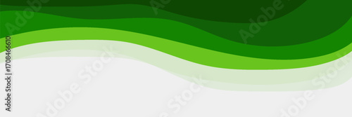 Abstract White and Green wave wide background banner.vector illustration,banner,bussines,
