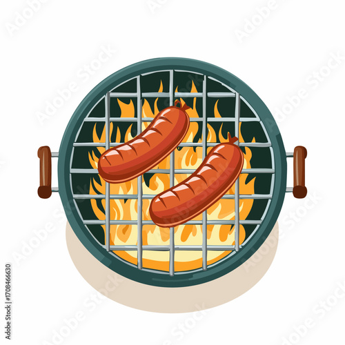 Bratwürste auf einem Grill