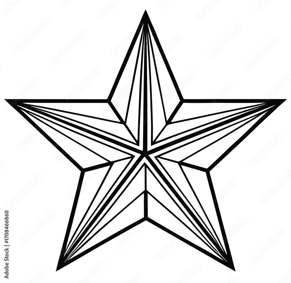 Obraz premium A shiny, three-dimensional silver star, perfect as a Christmas decoration, holiday ornament, or a military award
