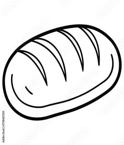 Vector illustration of a brown loaf of bread on a plate, a delicious and iconic bakery snack