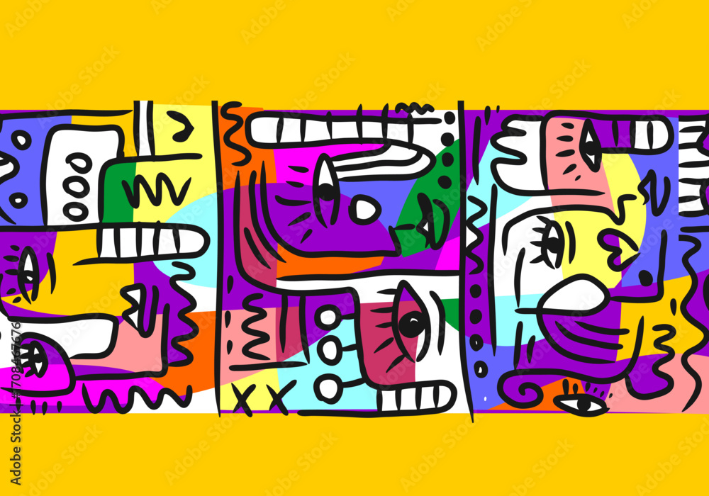 Obraz premium vector Illustration abstract eyes art