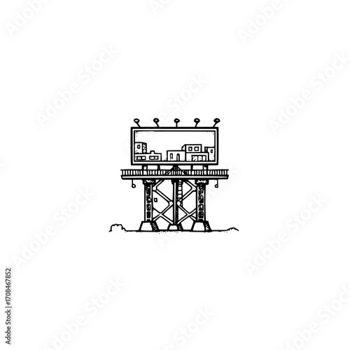 Billboard advertising outdoor marketing promotion signage commercial advertising structure and city landscape view
