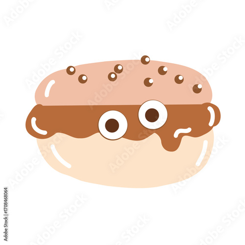 Halloween Cookies with eyes. Vector flat illustration isolated on white background. Cartoon children clipart