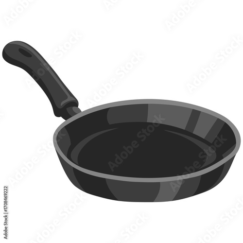Cast Iron Frying Pan Skillet Vector Illustration