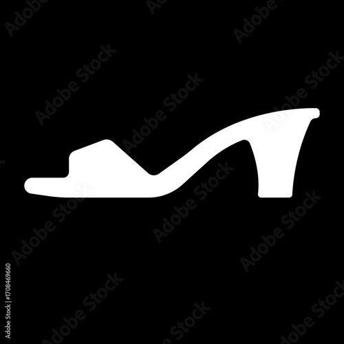 Ladies shoes icon.women's shoes footwear and elegant style and design trends.wedge heels sketch icon line art vector illustration.leather shoes heel icon black and white vector sign.