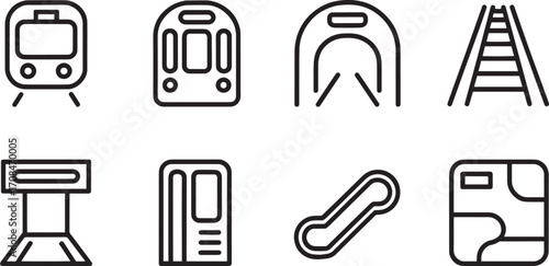 Subway Train Icon Vector Illustration Depicting Urban Transportation and Commuting in a Modern Style