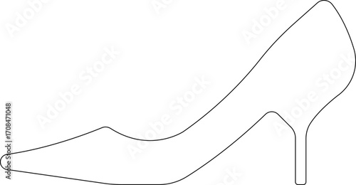 Ladies shoes icon.women's shoes footwear and elegant style and design trends.wedge heels sketch icon line art vector illustration.leather shoes heel icon black and white vector sign.