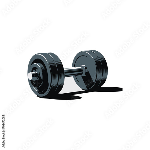 dumbbell on white background vector illustration