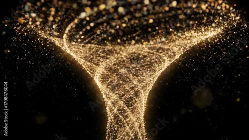 A mesmerizing seamlessly looping video of swirling, luminous particles creating a magical, celebratory light vortex effect website, swirling, smooth