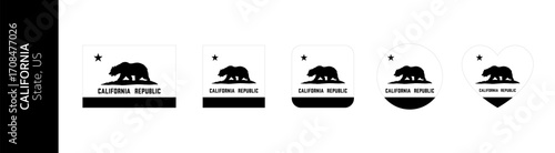 Black flag of California state, US