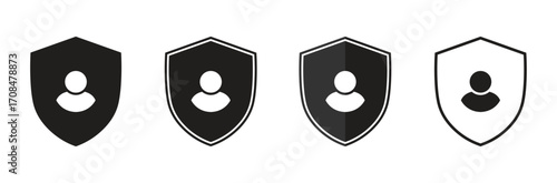 Security icon for people privacy protect