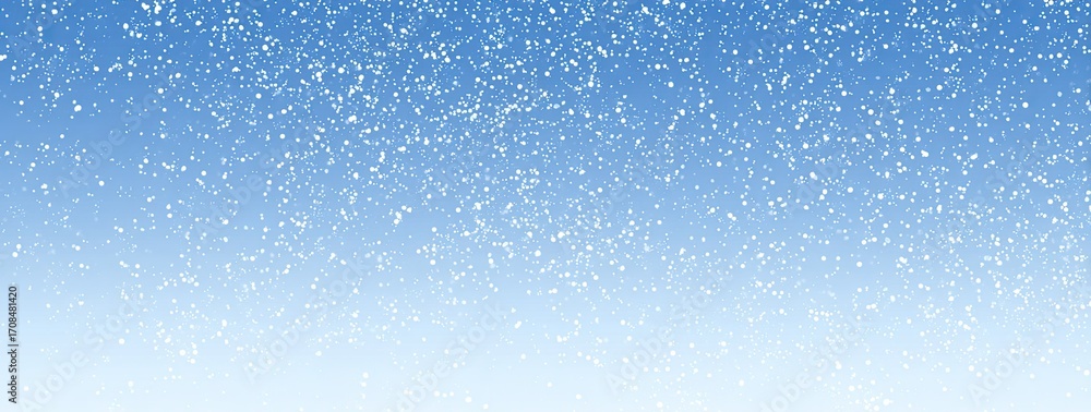 Fototapeta premium Light blue sky with falling snowflakes