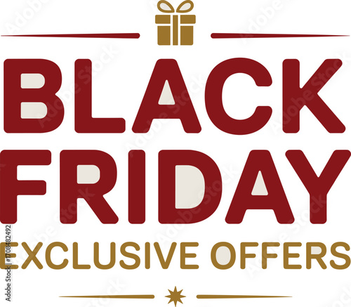Elegant professional black friday exclusive offers announcement graphic with gift icon