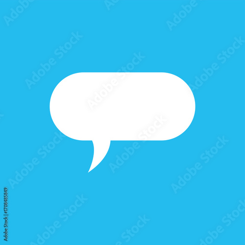 Communicate your ideas with this modern speech bubble on bright blue background, perfect for social media posts