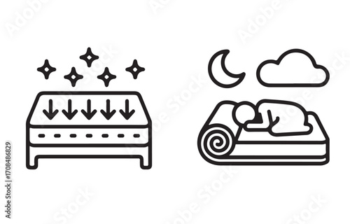 Ultimate Sleep Comfort: Mattress Icon Graphics for Restful Nights
