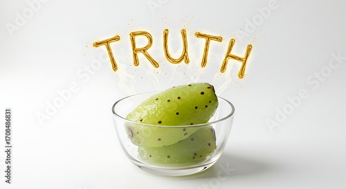 Discover the essence of truth revealed through vibrant, fresh cactus fruit in a clear bowl