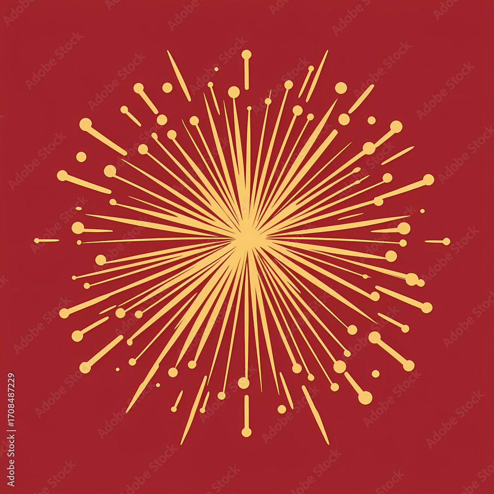 Obraz premium Golden Fireworks Explosion Design