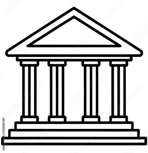 Ancient greek column vector illustration of architecture pillar symbol