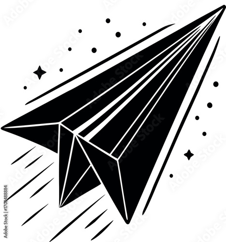 Soaring Ambition: A stylized illustration of a paper airplane takes flight, symbolizing upward movement, innovation, and new beginnings. 