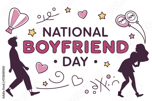 NATIONAL BOYFRIEND DAY vector illustration