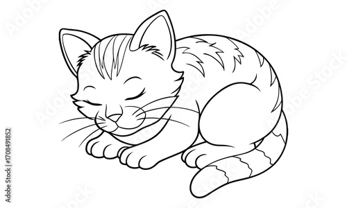 Whiskers Cat, kids line art doodle pattern design t shirt silhouette and vector, intricate line art design, relaxing printable, high-quality illustration for stress relief, art therapy activity.