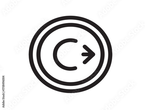 Elegant Circle Arrow Symbol in Modern Vector Design