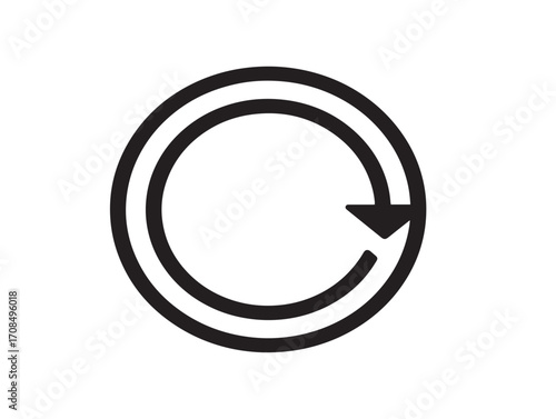 Circular Arrow Graphic in Clean Minimal Line Artwork