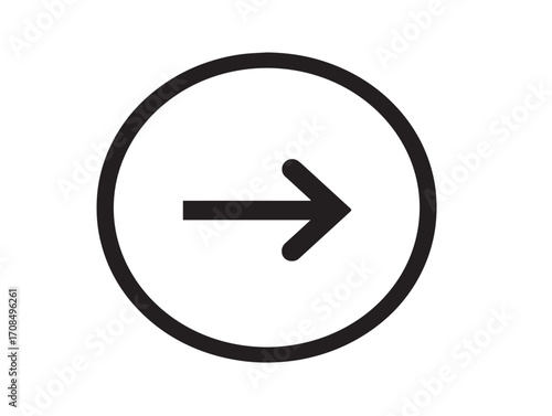 Elegant Circular Arrow Symbol in Sophisticated Line Design