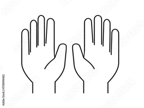 Clean Hands Icon in Elegant Minimalist Stock Vector
