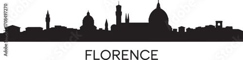 Florence Skyline Silhouette Vector Illustration Italy Cityscape Landmark Architecture Design Travel Destination