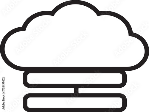 Cloud server outline icon in modern minimal vector drawing