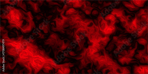 Abstract hot red fire grunge texture with a fiery heart pattern on a dark background. vector, color, flower, seamless, paint, valentine, black, horror, scary, red, black, light, night, glow