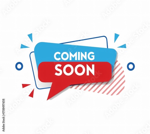 Blue and Red Coming Soon Modern Digital Banner
