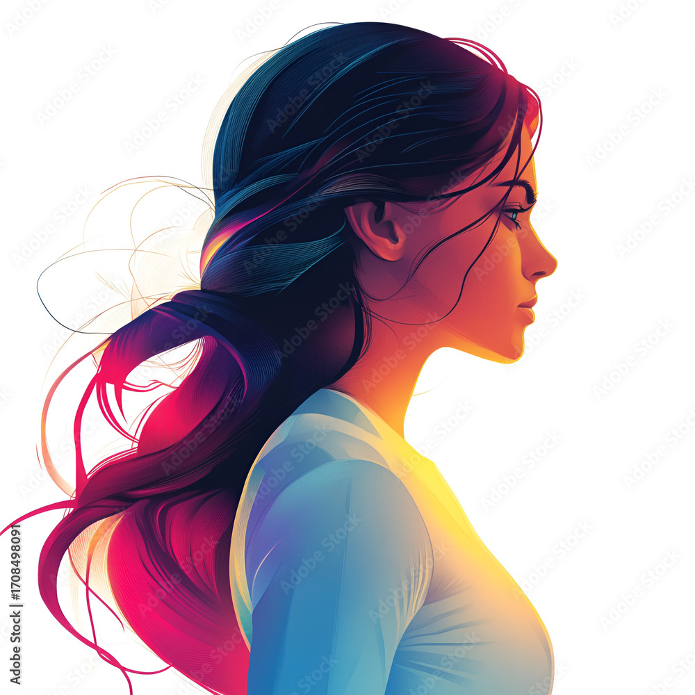 Naklejka premium Beautiful illustration of a woman, ideal for use in Pink October campaigns