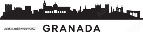 Granada Cityscape Silhouette Vector Illustration with Detailed Skyline and Urban Architecture Design