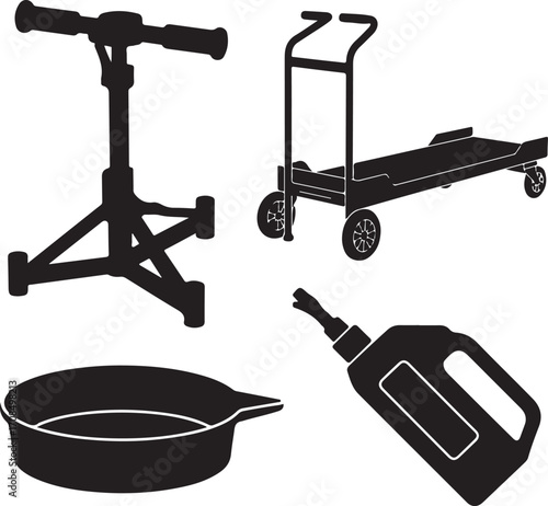 Scooter cart bowl glue bottle trolley basin