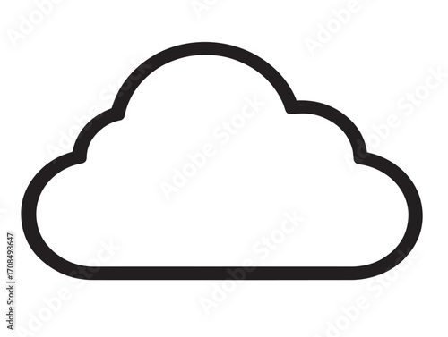 Cloud computing elegant minimal icon with modern clean vector lines