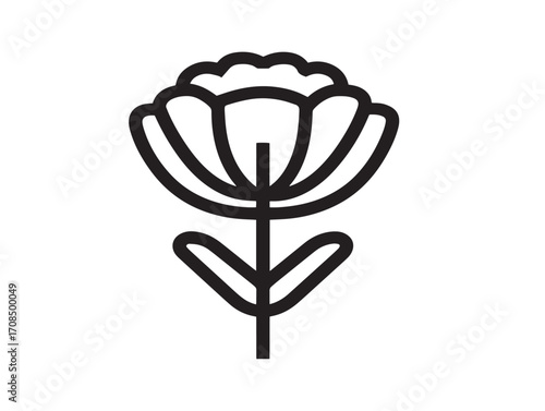 Flower delivery vector illustration in elegant clean minimal line drawing