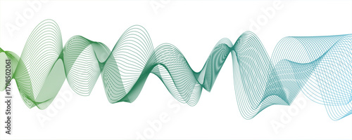 Abstract modern background with flowing wave lines in gradient shades of blue and aqua. curved, Smooth curves and gradient tones of light to deep blue motion. Airy and minimal, suitable for technolog