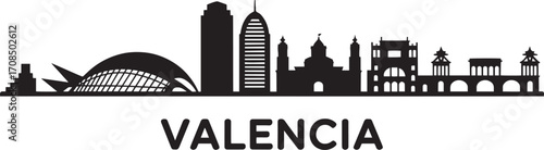 Valencia Cityscape Silhouette A Detailed Vector Illustration of the Spanish Skyline